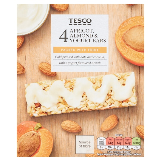 Tesco Apricot Almond And Yoghurt Bars 140G Tesco Groceries