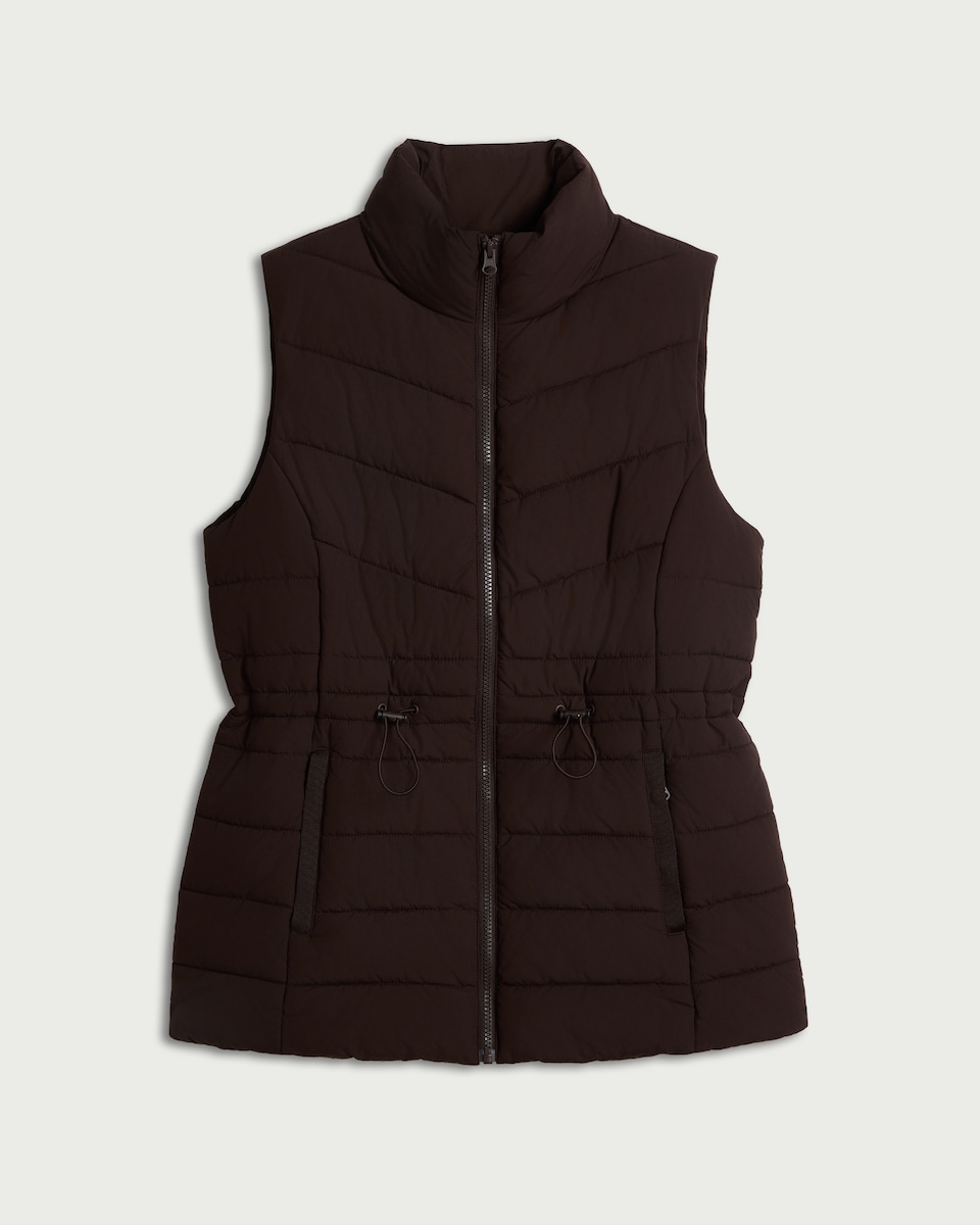 F&F Padded Zip Up Shower Resistant Gilet in Brown
