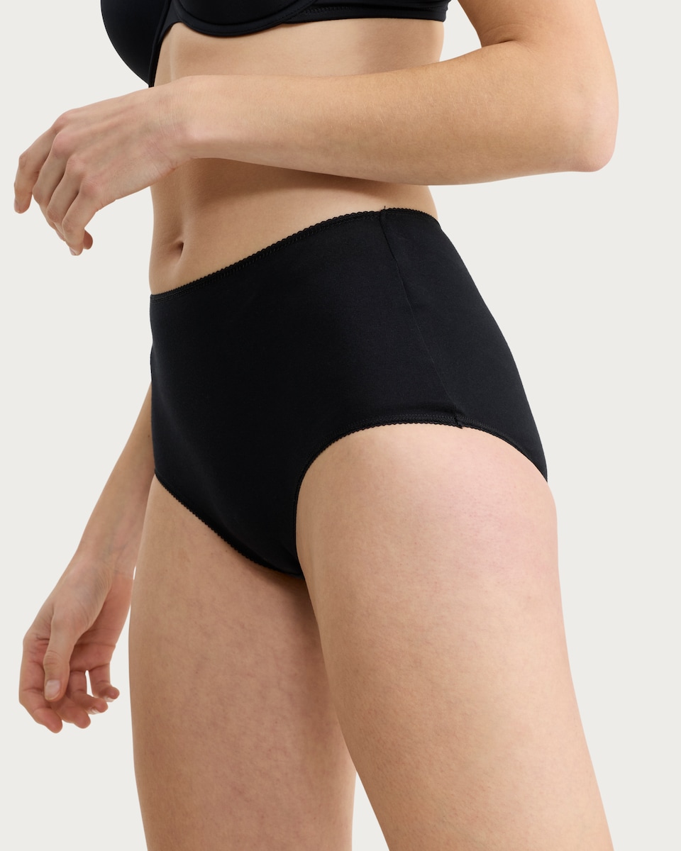image 1 of F&F 5-Pack Cotton Rich Full Brief Knickers in Black