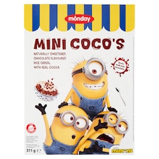 Monday Minions Mini Coco's Crunchy Breakfast Cereals with Rice and Fat-Reduced Cocoa 311 g