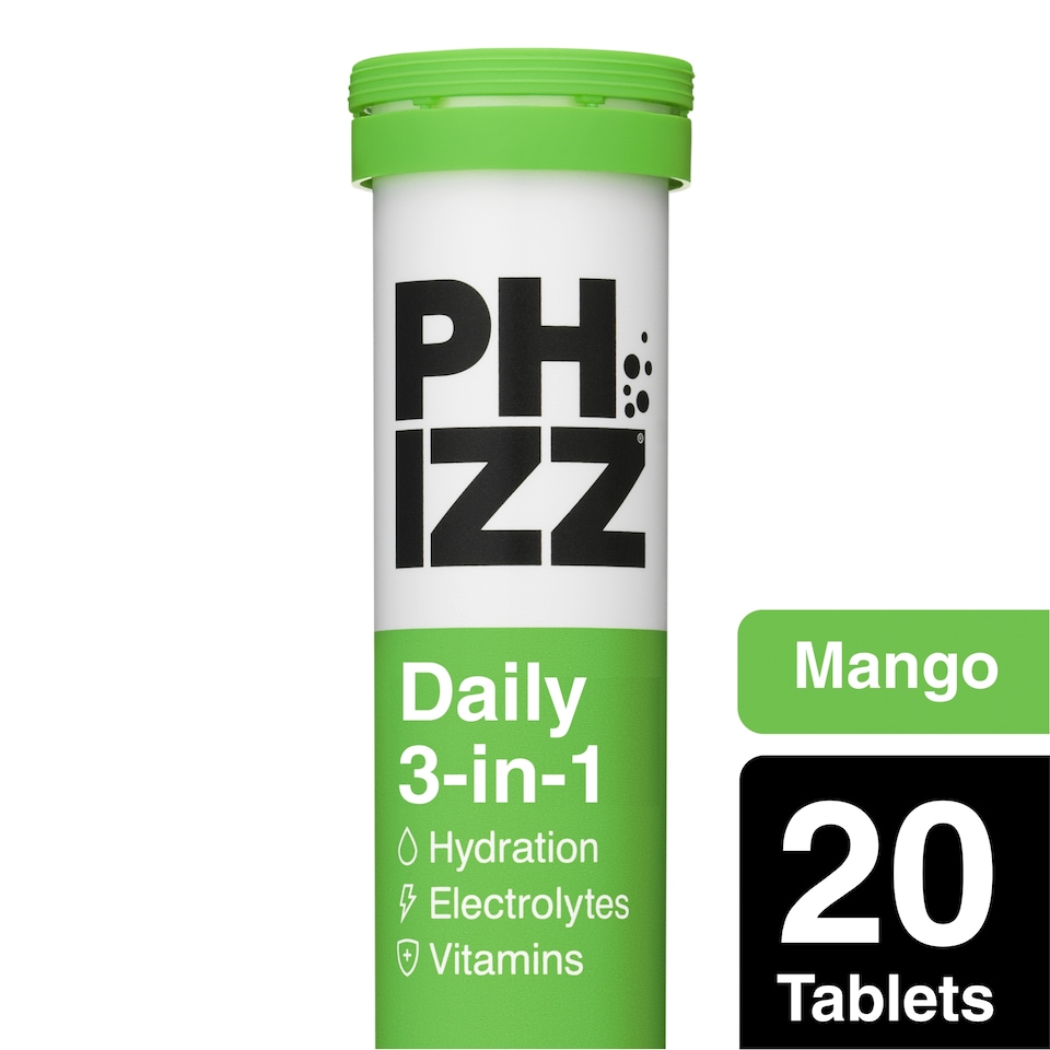 image 1 of Phizz 3 in 1 Mango Flavoured Effervescent Tablets 20s 84g