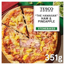 Tesco Stonebaked "The Hawaiian" Ham & Pineapple Pizza 351g
