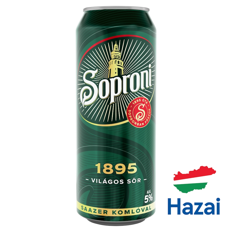 Soproni 1895 minőségi világos sör 5% 500 ml 