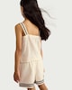 image 3 of F&F Girls 2-Piece Pure Cotton Contrast Trim Top and Shorts Set in Cream