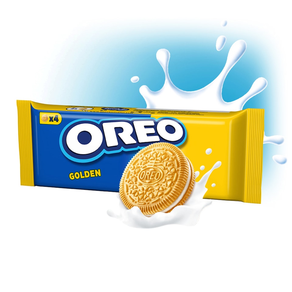 image 1 of OREO Golden Vanilla-flavoured Sandwich Cookies perfect for on the go 4 cookies 44 g