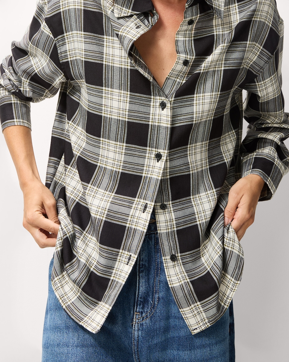 image 1 of F&F Checked Shirt in Multi Black White