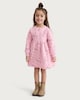 image 2 of F&F Girls Cotton Rich Butterfly Print Long Sleeved Sweat Dress in Multi Pink