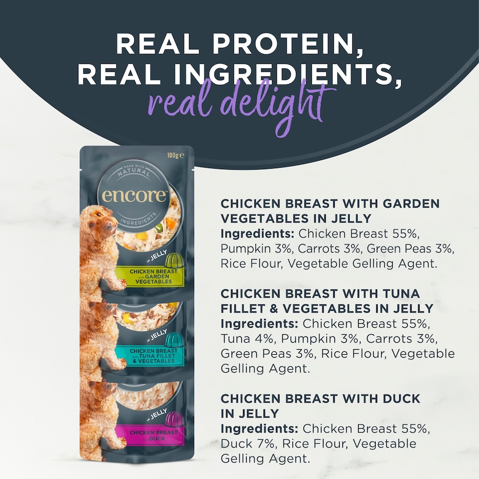 image 1 of Encore Dog Food Finest Selection Pouches X100g