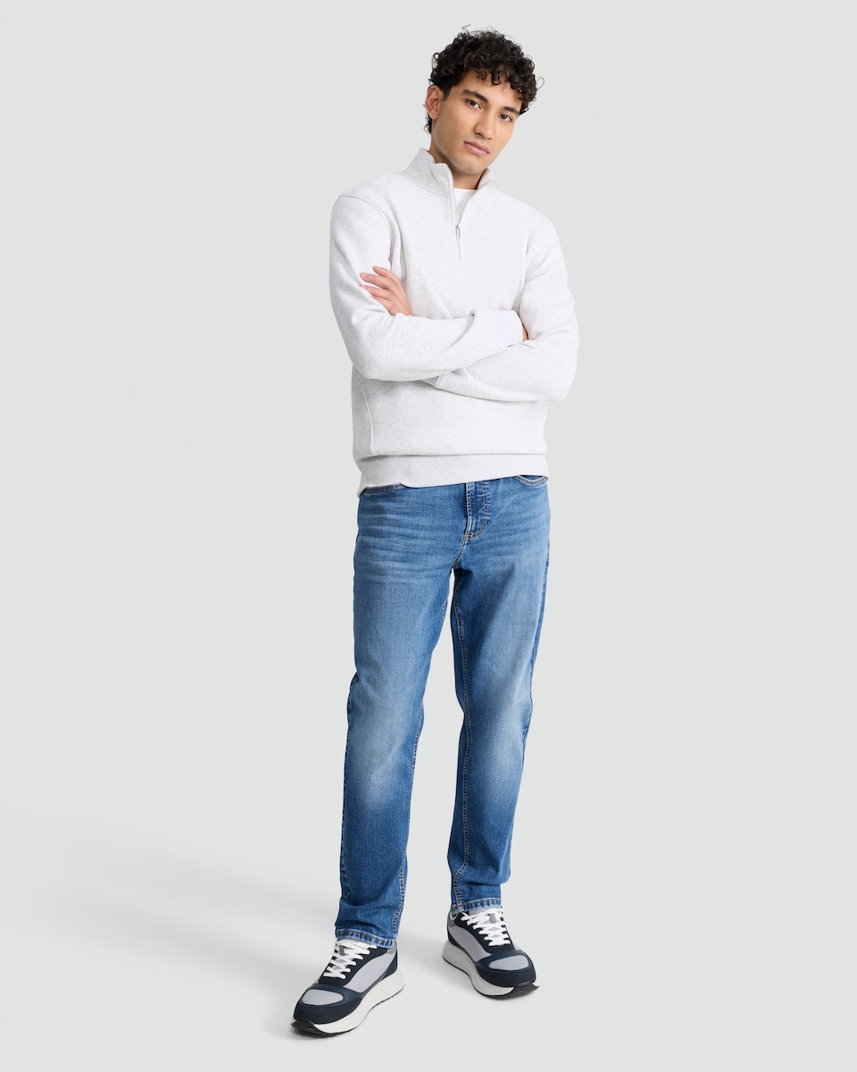 image 1 of F&F FREEFIT® Tapered Leg Jeans in Blue