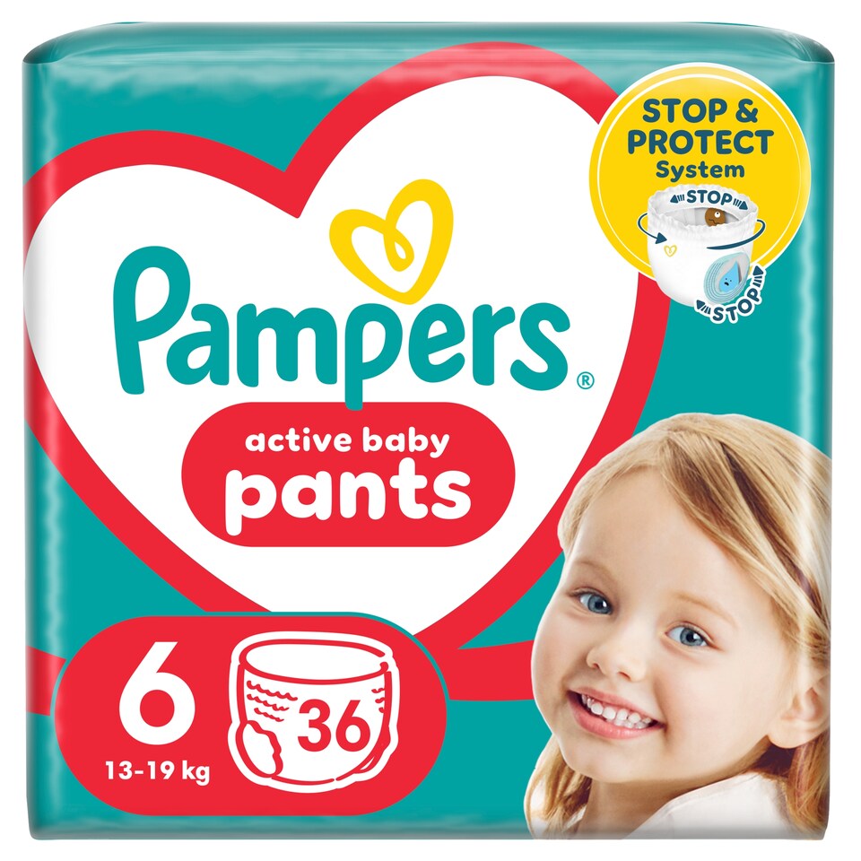 Pampers Active Baby Bugyipelenka, Méret 6, 36 Bugyipelenka, 13kg-19kg 1. kép
