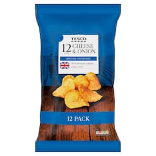 Tesco Cheese & Onion Crisps 12 x 25g