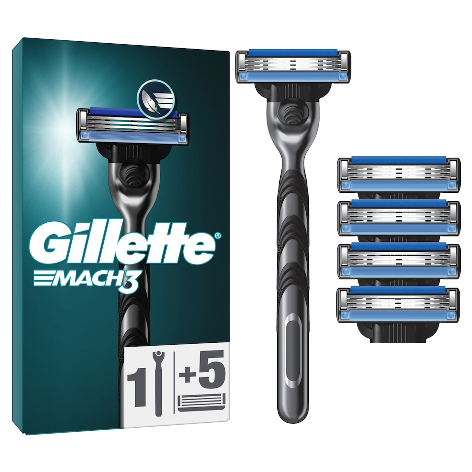 Obrázek 1 pro produkt Gillette Mach3 Pánský Holicí Strojek, 1 Holicí Strojek Gillette S 3 Břity