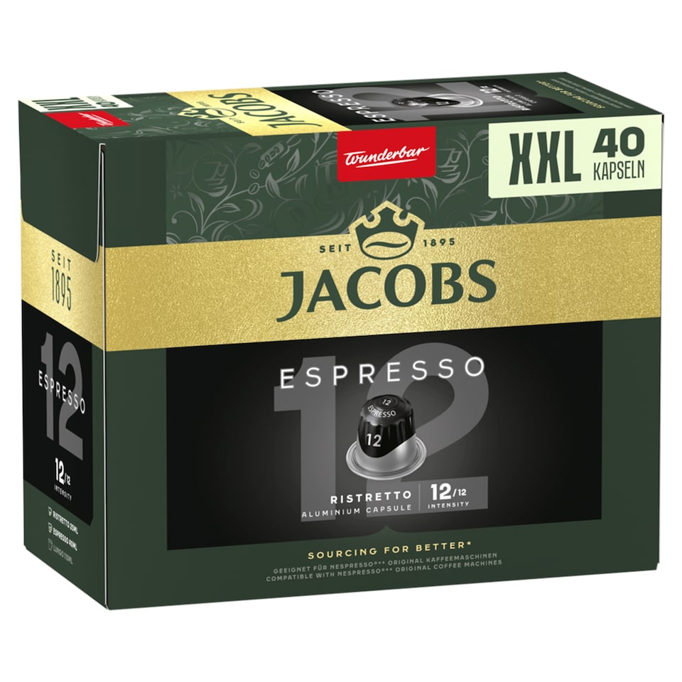 Jacobs Espresso Ristretto Ground-Roasted Coffee in Capsule 40 pcs 208 g