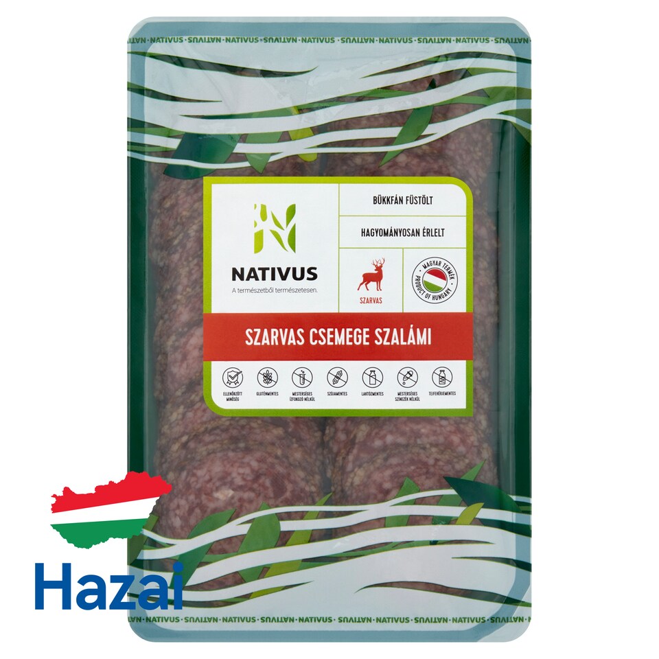 Nativus szeletelt szarvas csemege szalámi 80 g