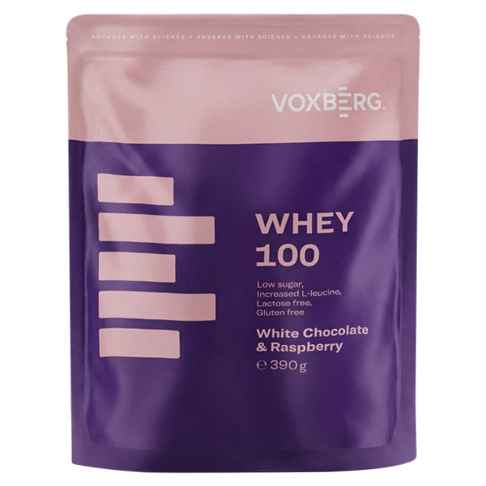 Voxberg Protein Whey 100 bielkovinový prášok príchuť biela čokoláda 13 x 30 g (390 g)