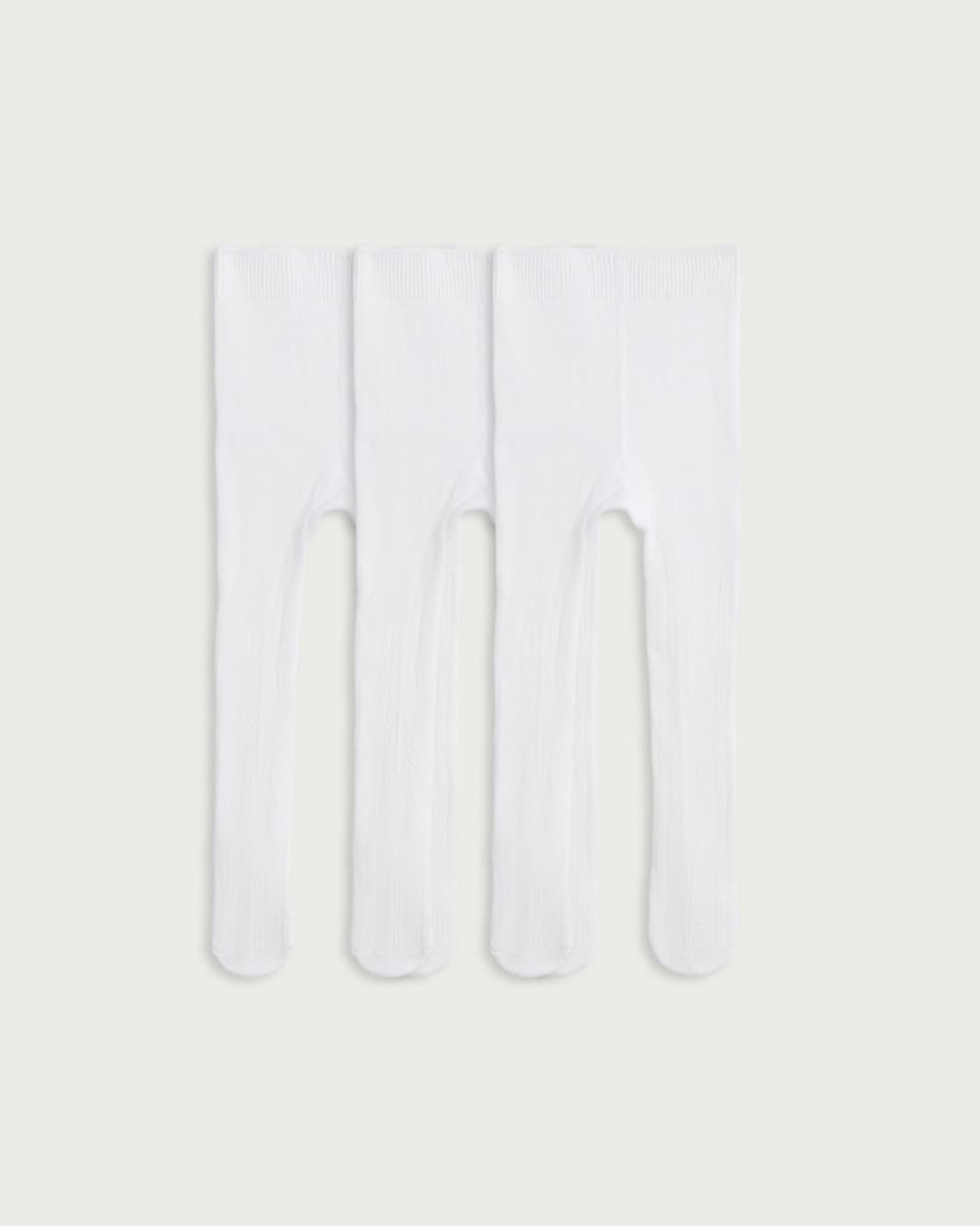 F&F Baby 3-Pack Cotton Rich Tights in White