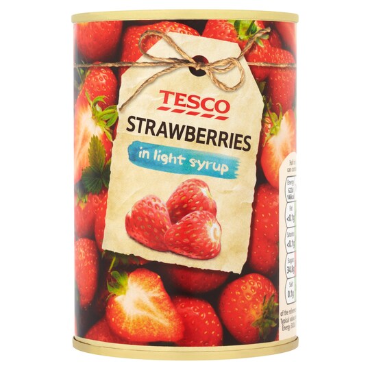 Tesco Strawberries In Light Syrup 420G Tesco Groceries