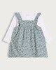 image 1 of F&F Baby 2-Piece Pure Cotton Cord Floral Print Pinny Set in Blue