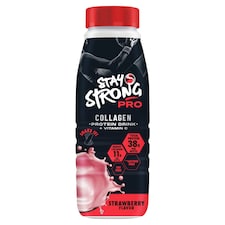 Stay Strong Pro UHT laktózmentes eper ízű fehérjeital kollagénnel és édesítőszerrel 0,5 l 