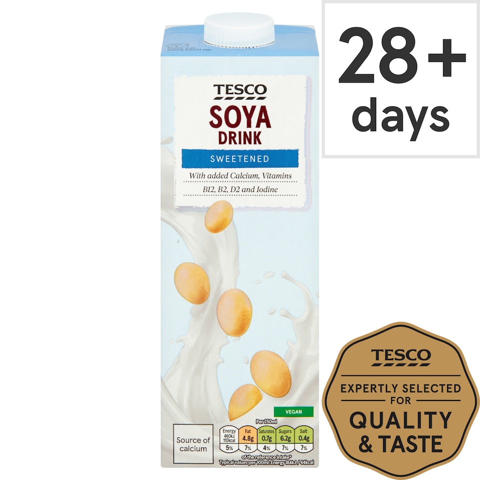 Tesco Longlife Sweetened Soya Drink 1L