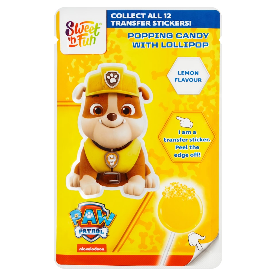 obrázok 1 z Sweet'n Fun Paw Patrol Lízanka a praskavý cukrovinkový prášok ovocná príchuť 15 g
