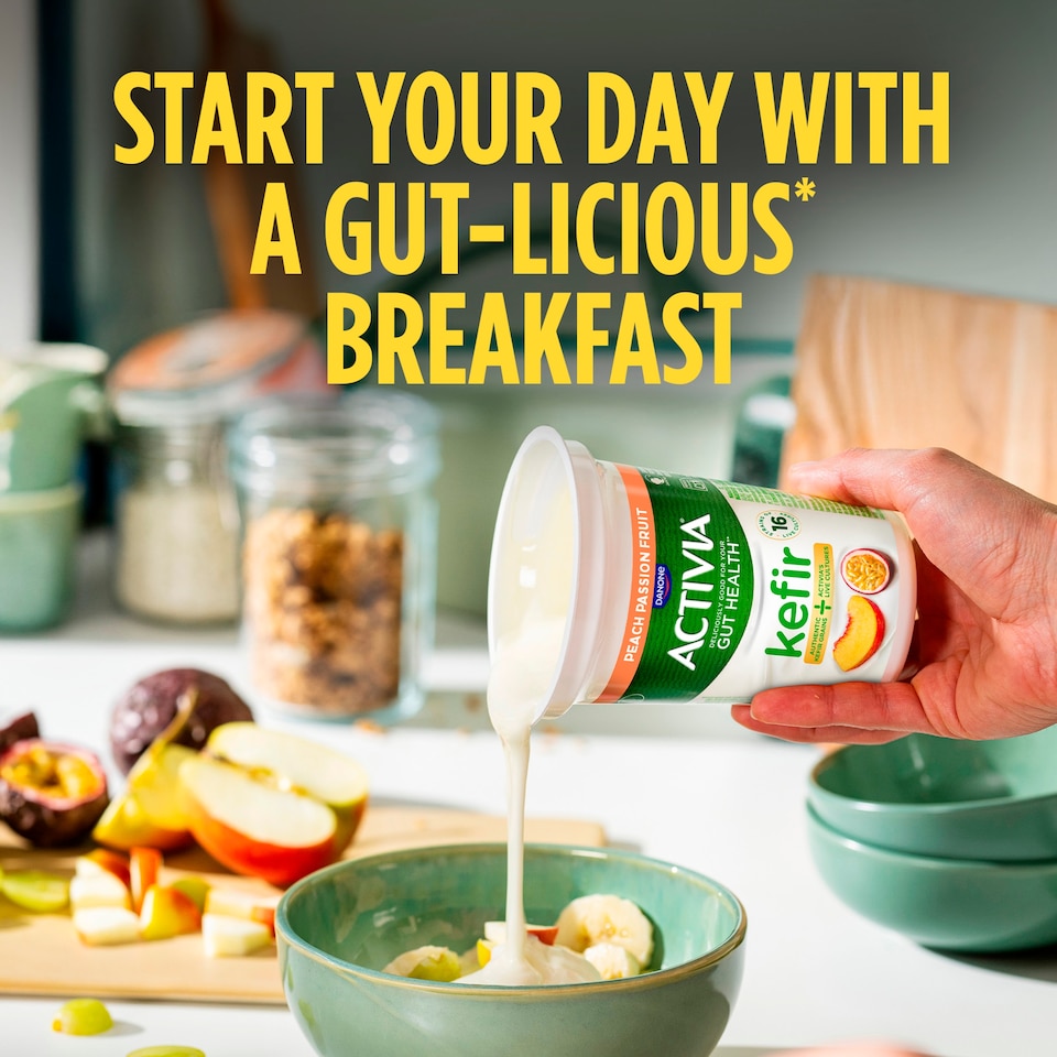 image 1 of Activia Kefir Peach Passion Fruit Gut Health Yoghurt 345g