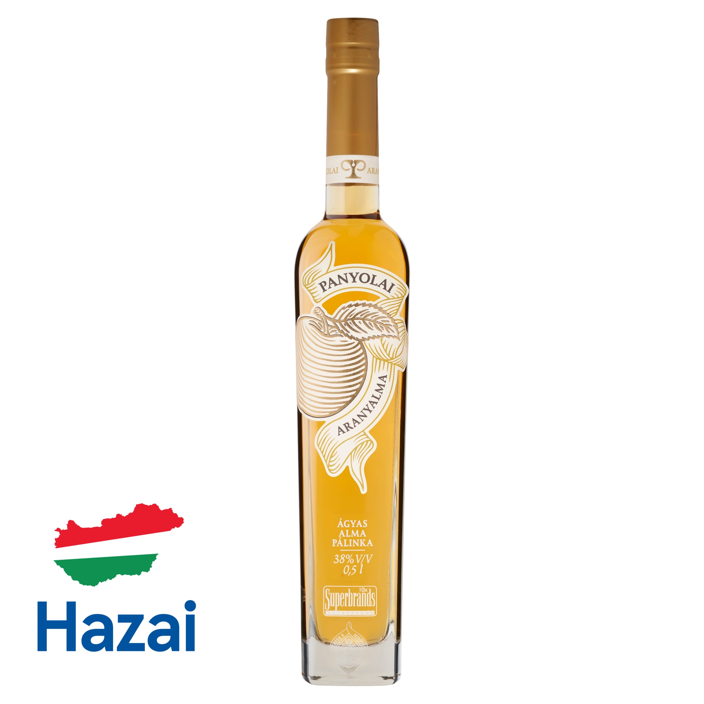 Panyolai Aranyalma Palinka on Apple Bed 38% 0,5 l - Tesco Groceries