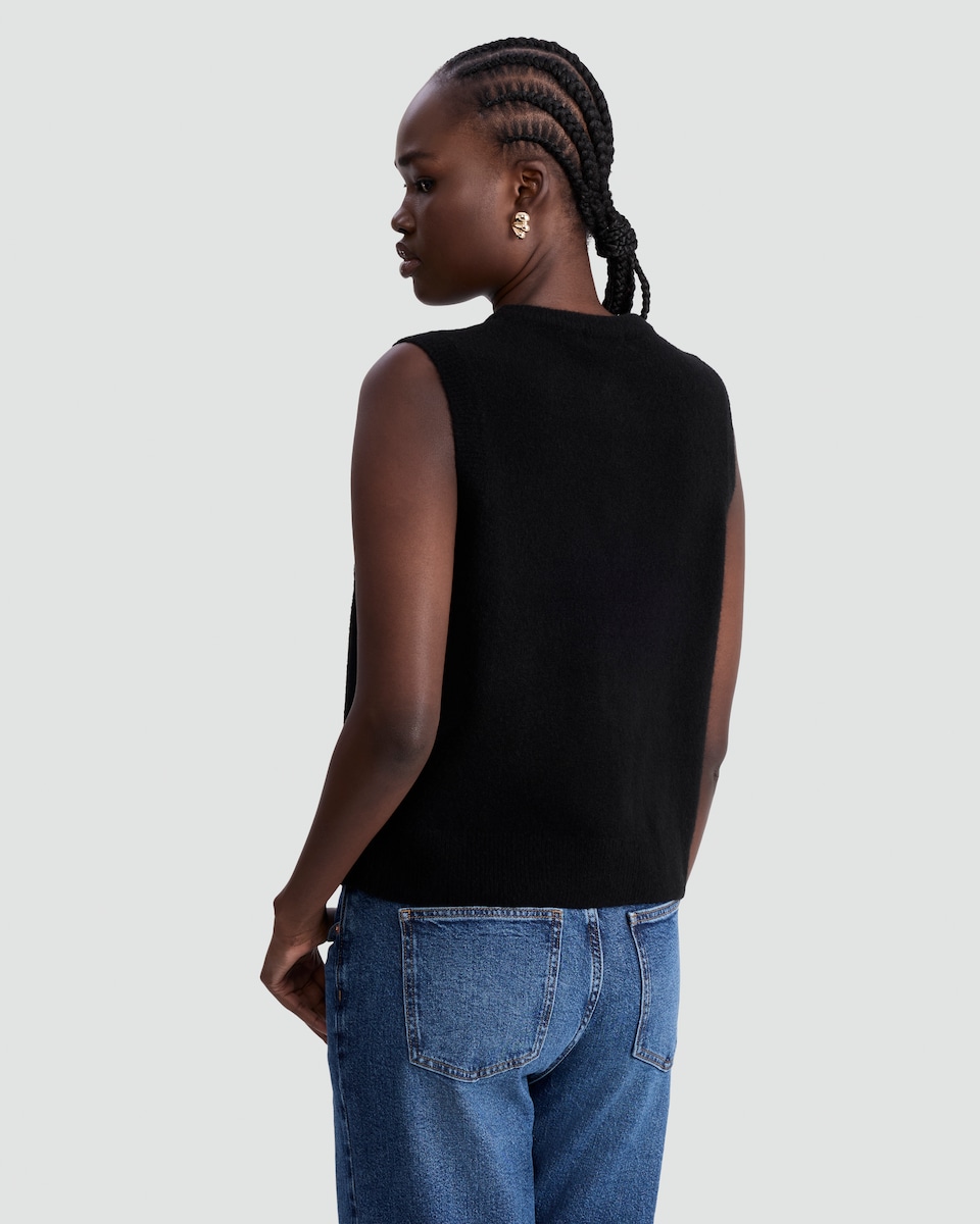 image 1 of F&F Knitted Button Up Waistcoat with Wool in Black