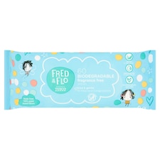 Fred & Flo Biodegradable Fragrance Free Wipes 60 Pack