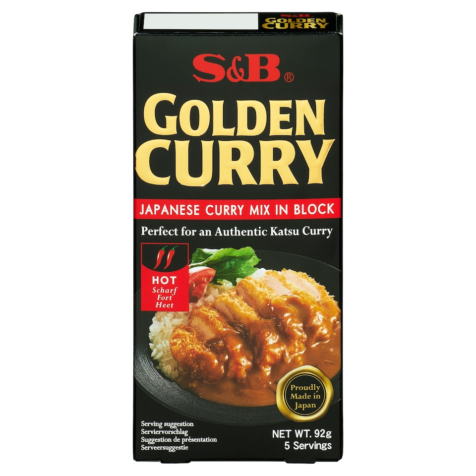 S&B Japanese Golden Curry Mix in Block Hot 92g