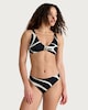 image 2 of F&F Abstract Print Buckle Accent Bikini Top in Multi Black White