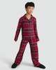 image 3 of F&F Check Woven Matching Family Button Through Pyjamas in Red