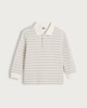 image 4 of F&F Boys Cotton Rich Stripe Long Sleeved Polo Shirt in Grey