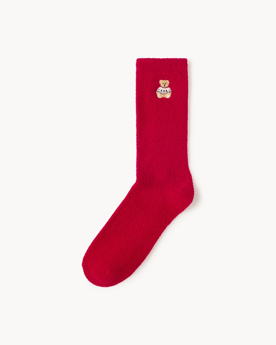 Christmas Festive Bear Cosy Socks in Multi