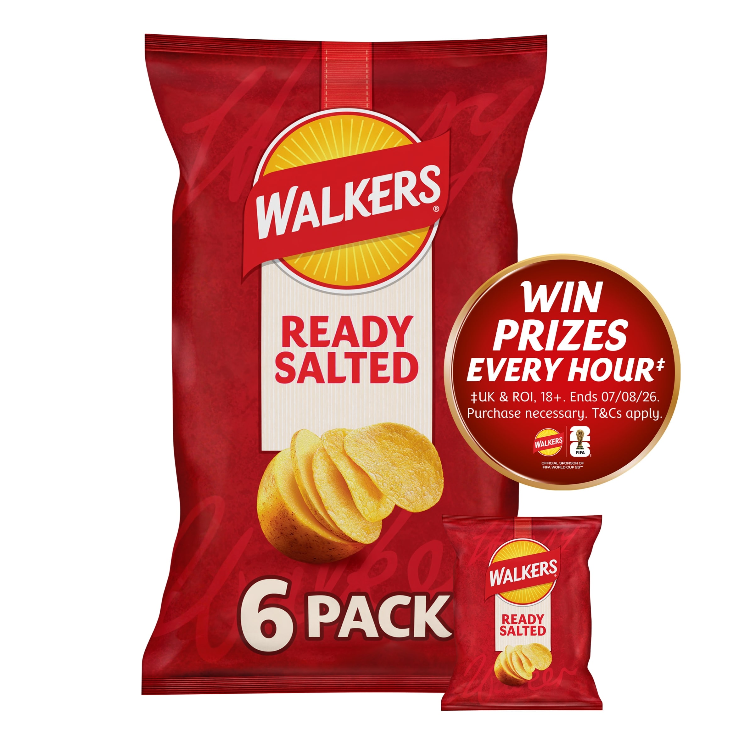 Walkers Ready Salted Crisps Multipack 6x25g