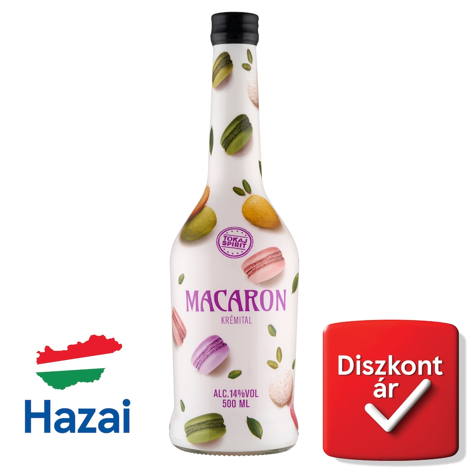 Tokaj Spirit Macaron mandula ízű alkoholos krémital 14% 500 ml  1. kép