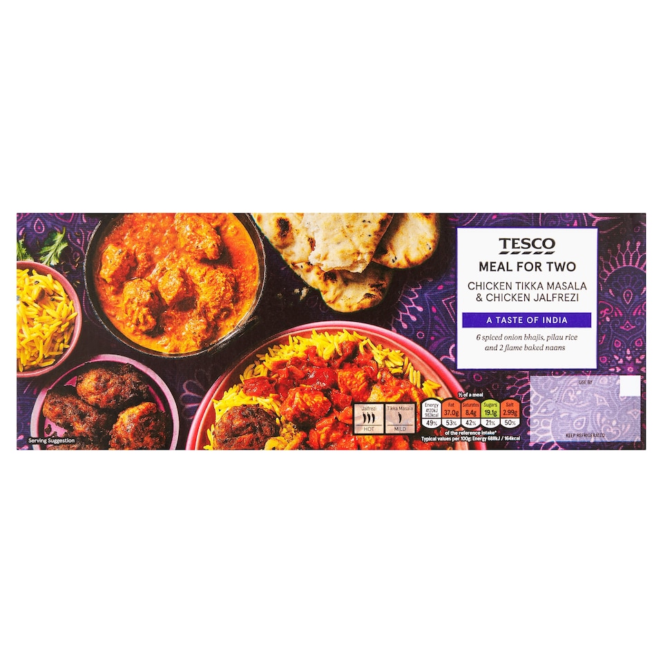 Tesco Chicken Tikka Masala & Chicken Jalfrezi Meal For Two 1.197Kg