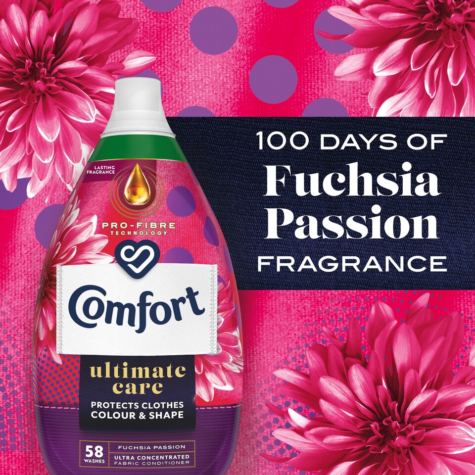 image 1 of Comfort Ultimate Care Fuchsia Passion Fabric Conditioner 58W 870ml