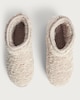 image 2 of F&F Borg Textured Platform Slippers in Cream