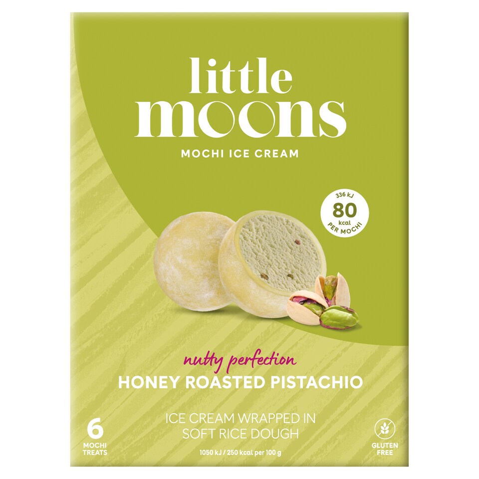 Little Moons Mochi Ice Cream Honey Roasted Pistachio 6 x 32g (192g)