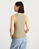 image 4 of F&F Cotton Rich Ribbed Racer Vest in Green