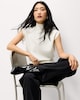image 3 of The F&F Edit Knitted High Neck Sleeveless Jumper in Neutral