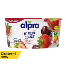 Alpro sójová alternatíva jogurtu bez pridaného cukru višňa-jahoda-datle 135 g