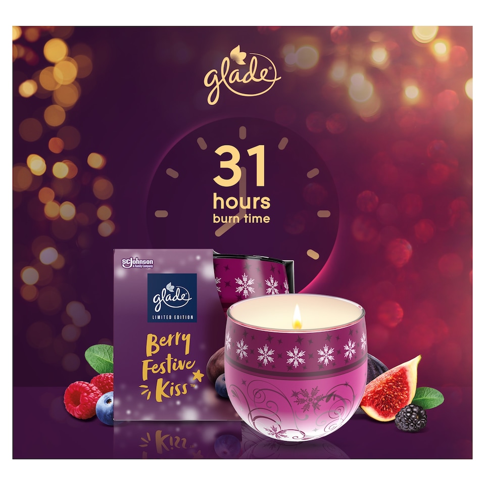 image 1 of Glade Scented Candle - Berry Festive Kiss 120g