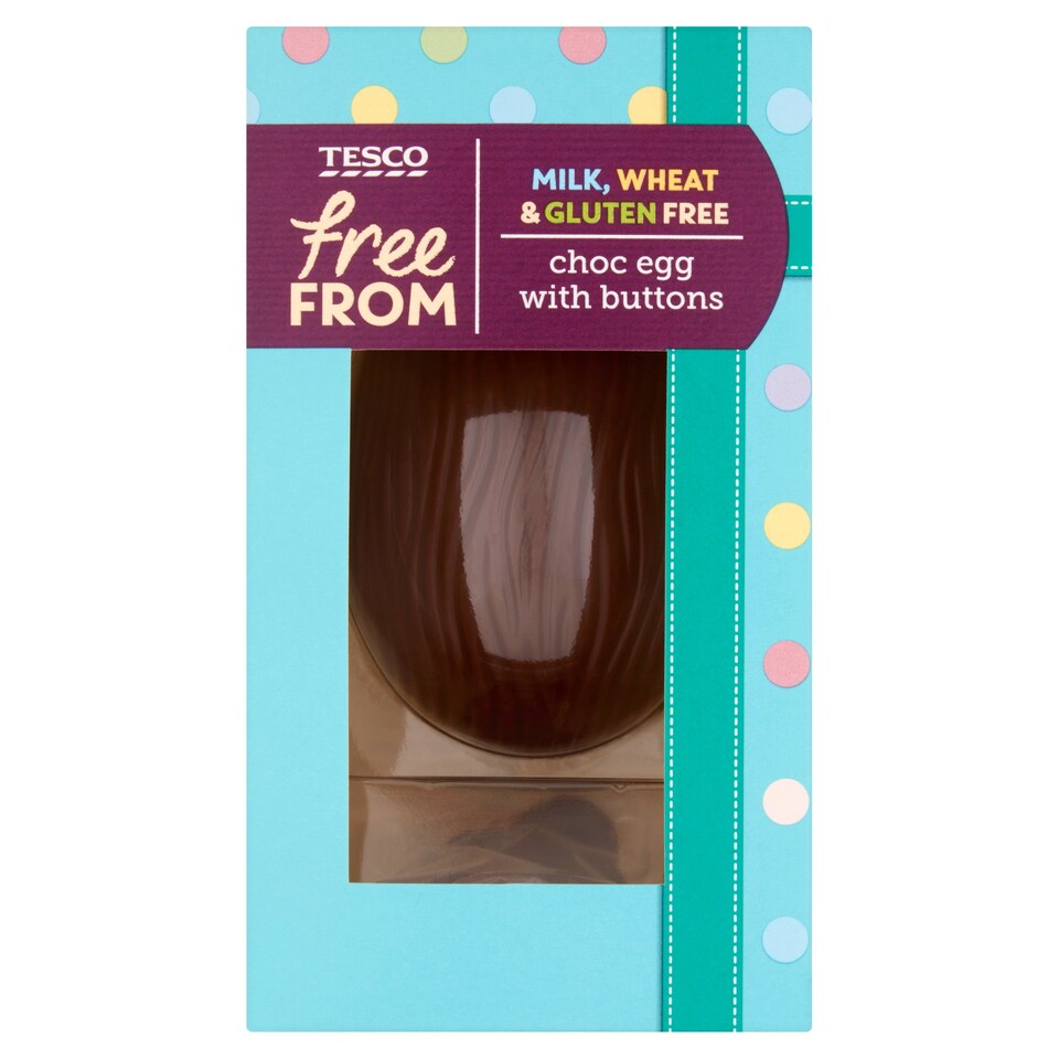 TESCO FREE FROM CHOC EGG WITH BUTTONS 65G