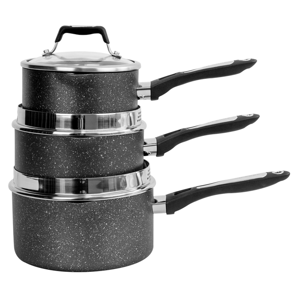 image 1 of Go Cook Aluminium Marble Pan Set 16/18/20
