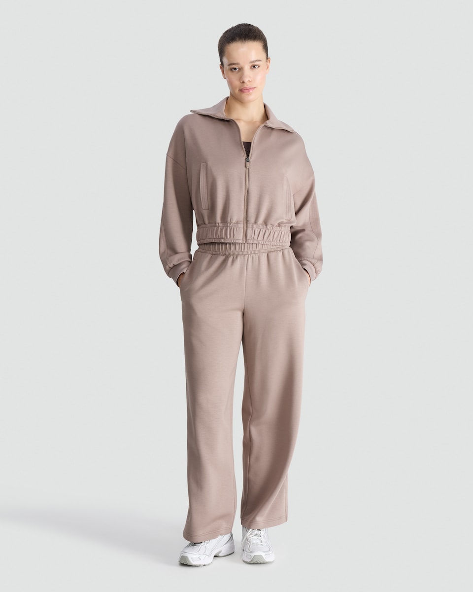 image 1 of F&F Active Modal Rich Wide Leg Joggers in Brown