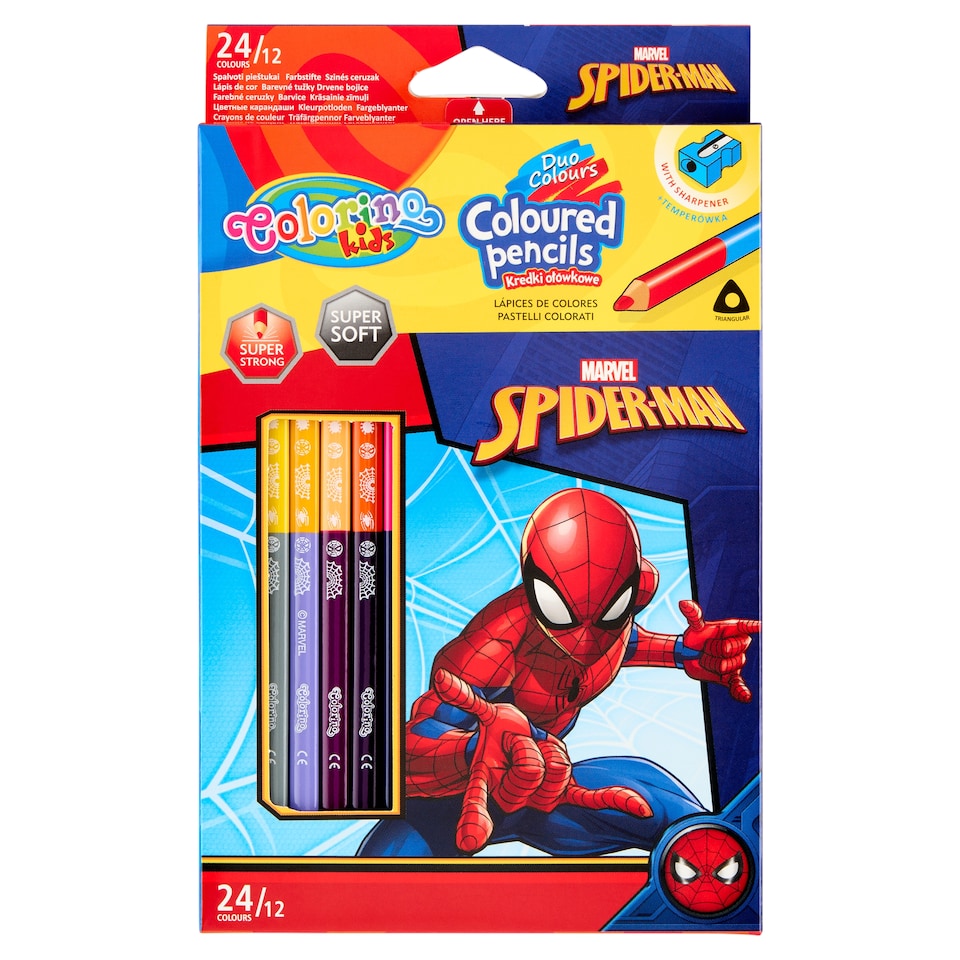 Colorino Kids Marvel Spider-Man farebné ceruzky 24 ks