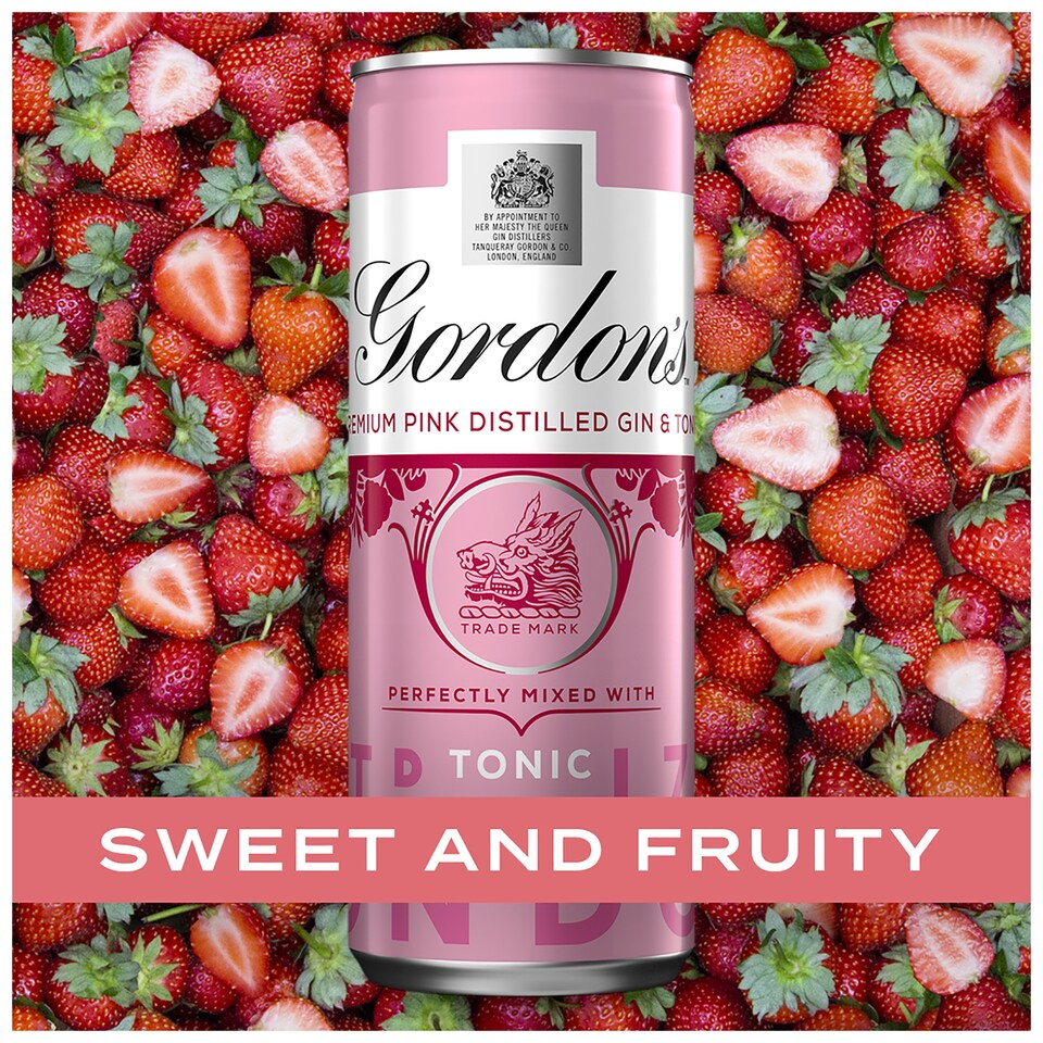 image 1 of Gordon's Premium Pink Gin & Tonic Can 5% Vol 4x250ml