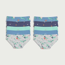 F&F Boys 10-Pack Pure Cotton Crocodile Print Briefs in Multi